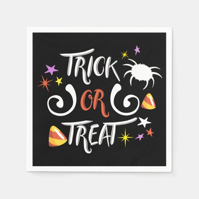 Servilleta De Papel engañar o tratar halloween (Anverso)