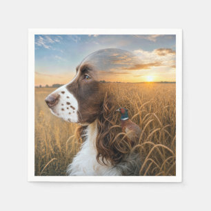 Servilleta De Papel English Springer Spaniel y Faisán