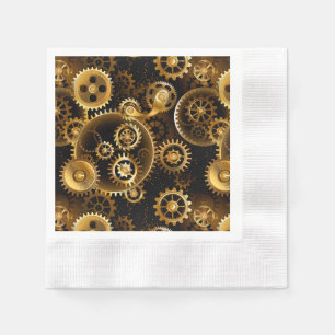 Servilleta De Papel Engranajes de latón Steampunk sin costuras