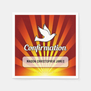 Servilleta De Papel Enhorabuena devoción de confirmación con oro y R