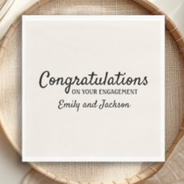 Servilleta De Papel Enhorabuena Nombre del guión de compromiso Crema B