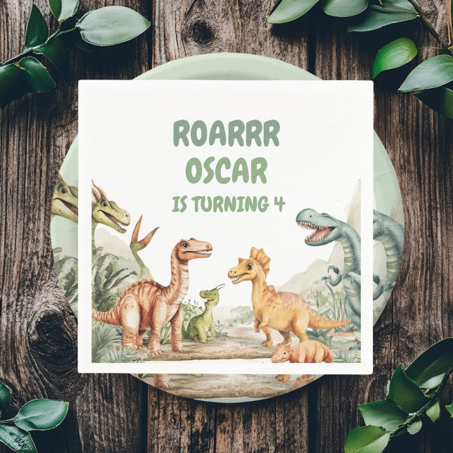 Servilleta De Papel Enorme fiesta de cumpleaños de los dinosaurios (Subido por el creador)