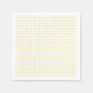 Servilleta De Papel Enrejado Amarillo Mantequilla - Blanco