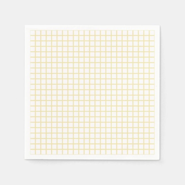 Servilleta De Papel Enrejado Amarillo Mantequilla - Blanco (Anverso)