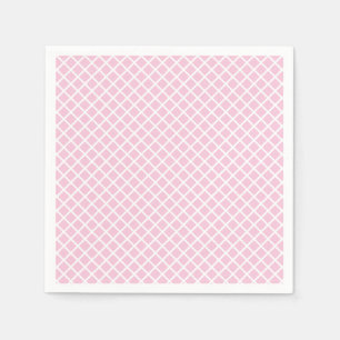 Servilleta De Papel Enrejado de Diamante Blanco - Rosa Claro