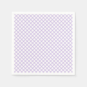 Servilleta De Papel Enrejado de Diamante Suave Lavanda - Blanco