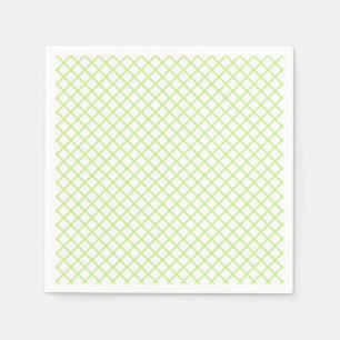 Servilleta De Papel Enrejado de Diamante Verde Primavera - Blanco