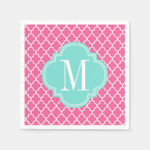 Servilleta De Papel Enrejado marroquí rosado femenino de las tejas