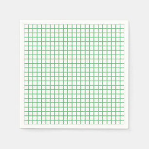 Servilleta De Papel Enrejado Verde de Verano - Blanco