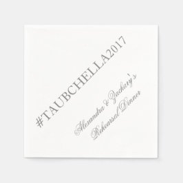Servilleta De Papel Ensayo de la cena Hashtag Napkins Gris y Blanco