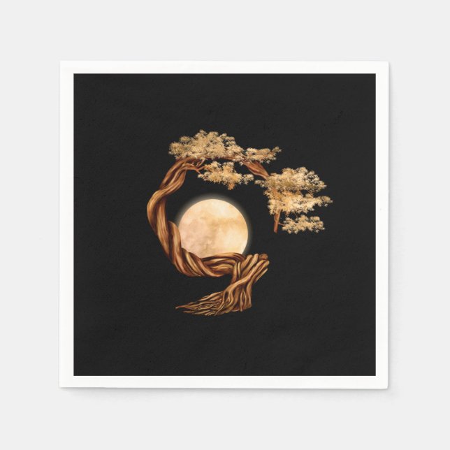 Servilleta De Papel Enso Zen Circle Bonsai Tree (Anverso)