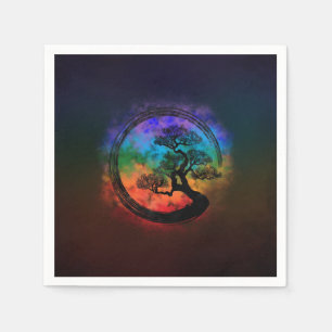 Servilleta De Papel Enso Zen Circle y Bonsai Tree Nebula
