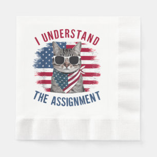 Servilleta De Papel Entiendo El Gato De La Asignación, Vote A Kamala H