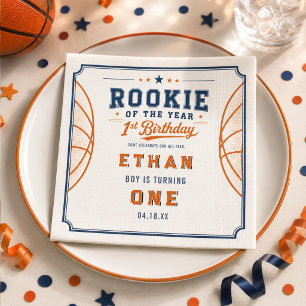 Servilleta De Papel Entrada de Novato del Año Baloncesto Cumpleaños 1