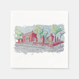 Servilleta De Papel Entrada histórica de ladrillo rojo