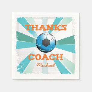 Servilleta De Papel Entrenador de fútbol gracias, Naranja en estelare