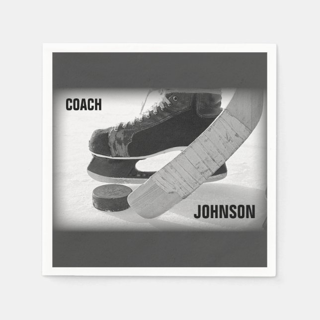 Servilleta De Papel Entrenador de hockey sobre hielo gracias (Anverso)