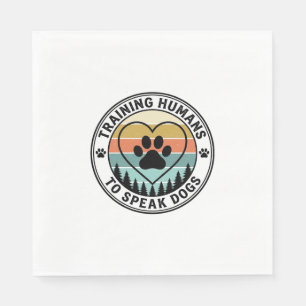 Servilleta De Papel Entrenando Humanos para Hablar Perros Vintage Plac