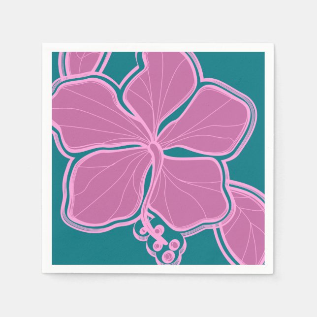 Servilleta De Papel Epic Hibiscus Hawaiian Floral (Anverso)