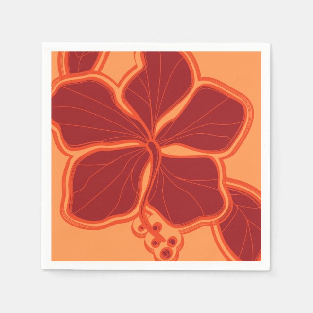 Servilleta De Papel Epic Hibiscus Hawaiian Floral (Anverso)