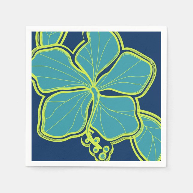 Servilleta De Papel Epic Hibiscus Hawaiian Floral (Anverso)