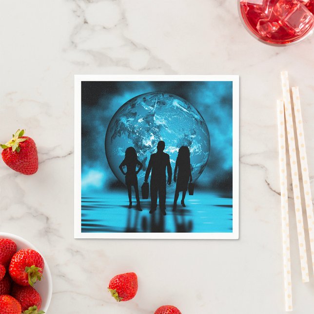 Servilleta De Papel Equipo Corporativo Silhouette Futurista Business (Subido por el creador)