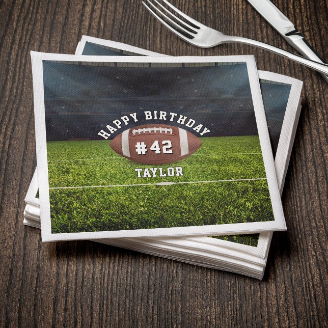 Servilleta De Papel Equipo de fútbol número deporte feliz cumpleaños (Football Field Team Number Sports Happy Birthday Napkins
)
