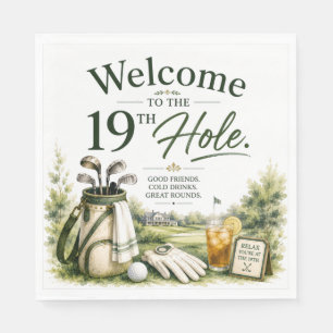 Servilleta De Papel Equipo de golf con texto en verde