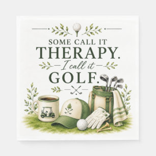 Servilleta De Papel Equipo de golf con texto en verde