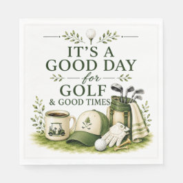 Servilleta De Papel Equipo de golf con texto en verde