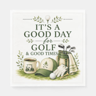 Servilleta De Papel Equipo de golf con texto en verde