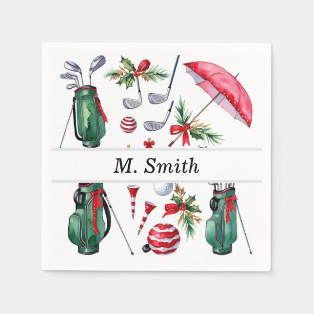 Servilleta De Papel Equipo de golf Navidades fiesta de decoración (Anverso)