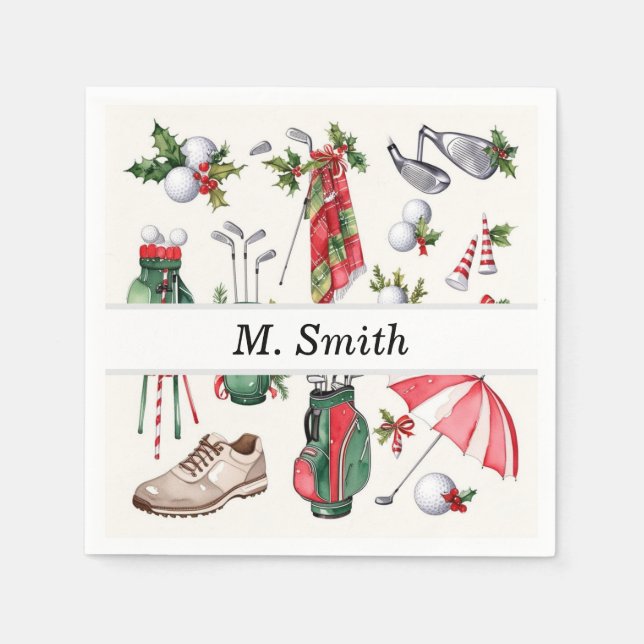 Servilleta De Papel Equipo de golf Navidades fiesta de decoración (Anverso)