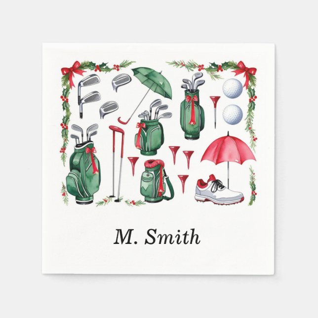 Servilleta De Papel Equipo de golf Navidades fiesta de decoración (Anverso)