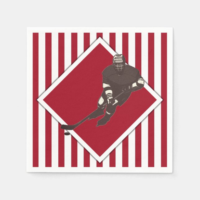 Servilleta De Papel Equipo de Hockey Servilletas Rojas (Anverso)
