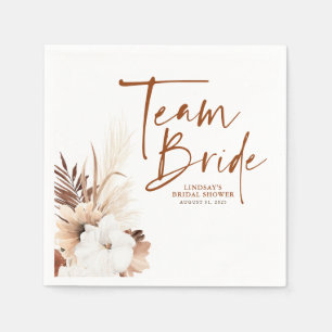 Servilleta De Papel Equipo de la Novia Despedida de Soltera Flores de 