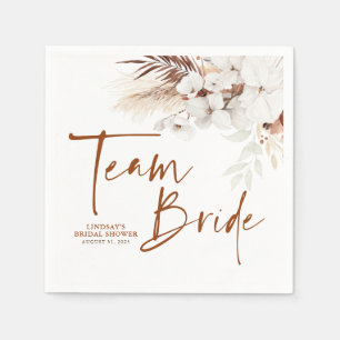 Servilleta De Papel Equipo de la Novia Terracota Floral Boho Despedida