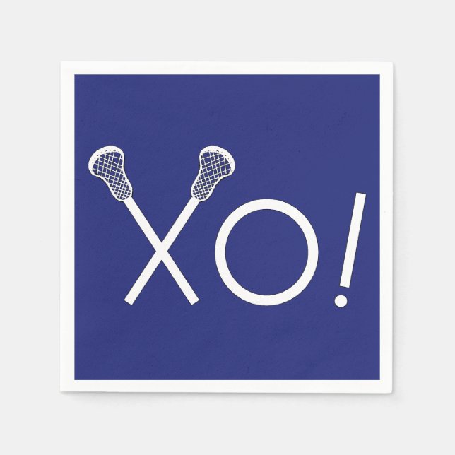 Servilleta De Papel Equipo de Lacrosse Azul (Anverso)