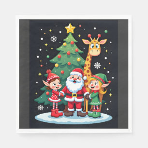 Servilleta De Papel Equipo de Navidad Santa Jirafa Elfo Hace Dabbing C