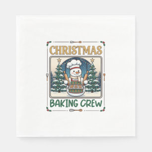 Servilleta De Papel Equipo de Repostería Navideña Muñeco de Nieve Chef