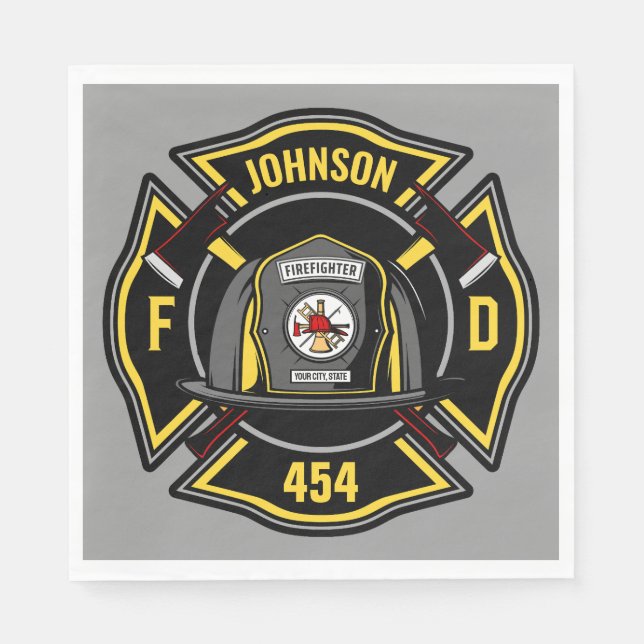 Servilleta De Papel Equipo de rescate del Departamento de Bomberos (Anverso)