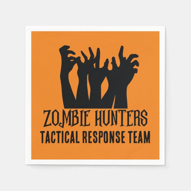 Servilleta De Papel Equipo de respuesta táctica de cazadores zombis (Anverso)