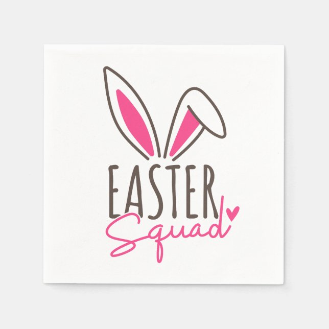 Servilleta De Papel Equipo Familiar de Pascua a Juego (Anverso)