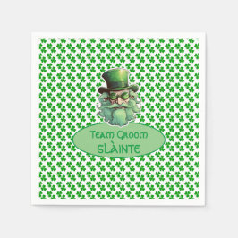 Servilleta De Papel Equipo Groom Shamrock Pequeño trébol de 3 hojas