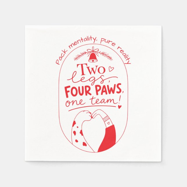 Servilleta De Papel Equipo Mínimo de Perro de Navidad (Anverso)