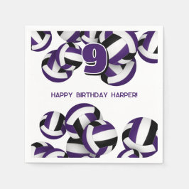 Servilleta De Papel equipo negro morado colores voleibol niños deporte