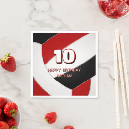 Servilleta De Papel equipo negro rojo colores fiesta de deportes de vo