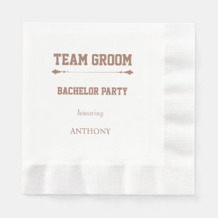 Servilleta De Papel Equipo Novio Despedida de Soltero Mocha