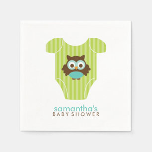 Servilleta De Papel Equipo para bebés de búho acuático y verde