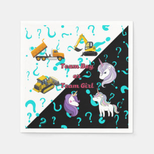 Servilleta De Papel Equipo pesado Team Boy vs Equipo Chica vs Unicorni